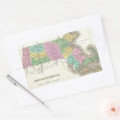  kaart van Massachusetts (1827) Rechthoekige Sticker (Envelop)