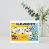 kaart van Massachusetts Briefkaart (Staand voorkant)