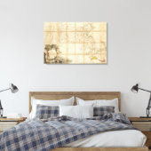 Kaart van Massachusetts Canvas Afdruk (Insitu (Slaapkamer))