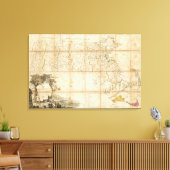 Kaart van Massachusetts Canvas Afdruk (Insitu (Woonkamer))
