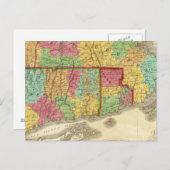 Kaart van Massachusetts Connecticut en Rhode Islan (Voorkant / Achterkant)