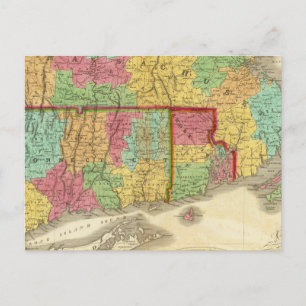 Kaart van Massachusetts Connecticut en Rhode Islan