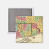 Kaart van Massachusetts Connecticut en Rhode Islan Magneet (Voorkant / Achterkant)