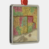 Kaart van Massachusetts Connecticut en Rhode Islan Metalen Ornament (Rechts)