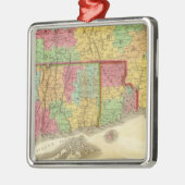 Kaart van Massachusetts Connecticut en Rhode Islan Metalen Ornament (Links)