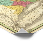 Kaart van Massachusetts Connecticut en Rhode Islan Poster (Hoek)