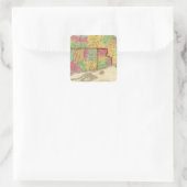 Kaart van Massachusetts Connecticut en Rhode Islan Vierkante Sticker (Tas)