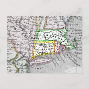  kaart van Massachusetts, Connecticut Rhode I.