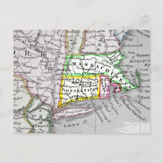  kaart van Massachusetts, Connecticut Rhode I. (Voorkant)
