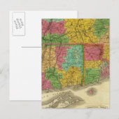 Kaart van Massachusetts en Connecticut (Voorkant / Achterkant)