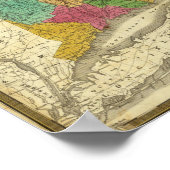 Kaart van Massachusetts en Connecticut Poster (Hoek)