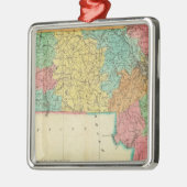 Kaart van Massachusetts Metalen Ornament (Links)