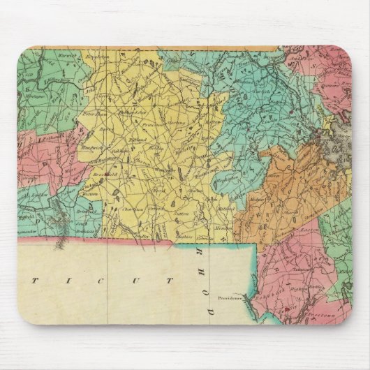 Kaart van Massachusetts Muismat (Voorkant)