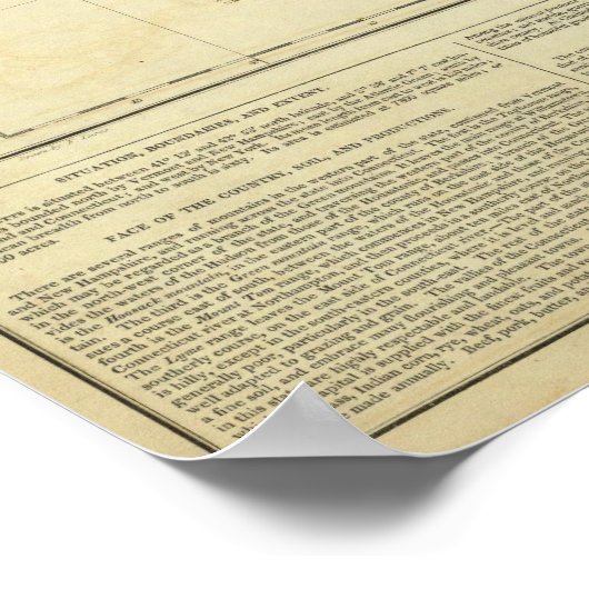 Kaart van Massachusetts Poster (Hoek)