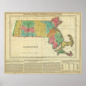 Kaart van Massachusetts Poster (Voorkant)