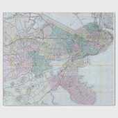 kaart van Massachusetts uit Boston (1870) Cadeaupapier (Vlak)