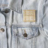 Kaart van Massachusetts Vierkante Button 5,1 Cm (In situ)