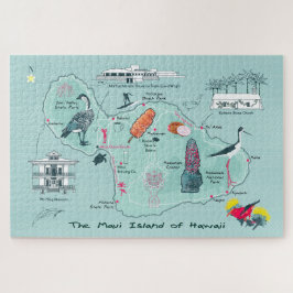 Kaart van Maui, Hawaii Jigzaag Puzzle Legpuzzel