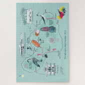 kaart van Maui, Hawaii Jigzaag Puzzle Legpuzzel (Verticaal)