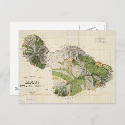 kaart van Maui Island (1906) (Voorkant / Achterkant)