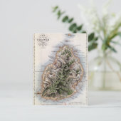 Kaart van Mauritius, illustratie "Paul et Virginie (Staand voorkant)