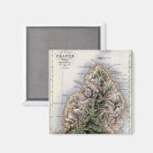 Kaart van Mauritius, illustratie "Paul et Virginie Magneet (Voorkant / Achterkant)