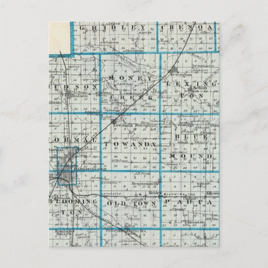 Kaart van McLean County en Le Roy (Voorkant)