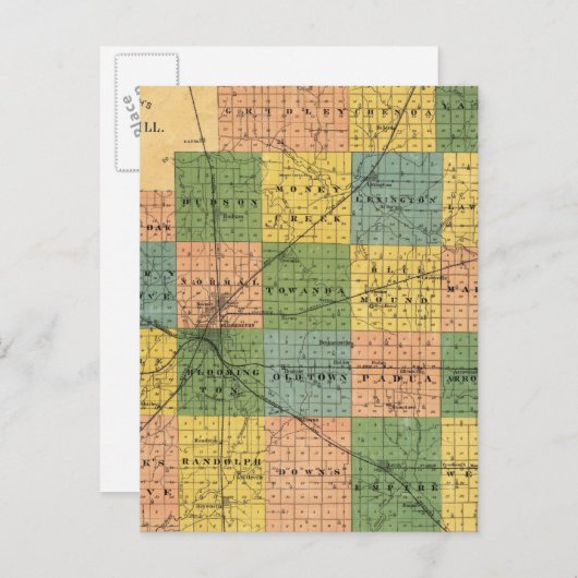 Kaart van McLean County, Illinois 1886 (Voorkant / Achterkant)