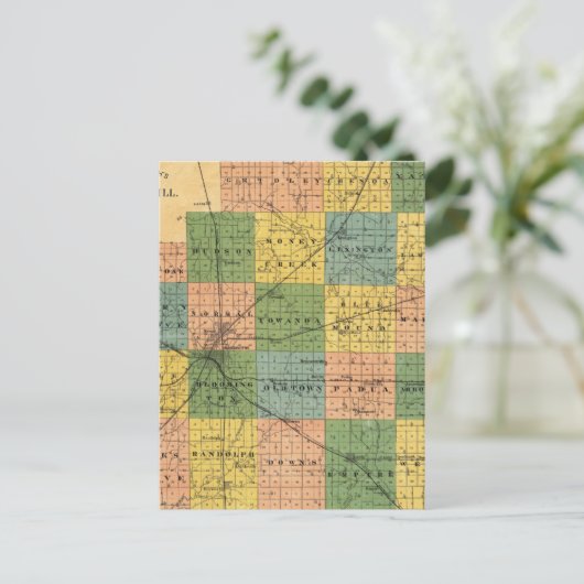 Kaart van McLean County, Illinois 1886 (Staand voorkant)