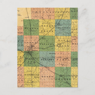 Kaart van McLean County, Illinois 1886