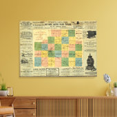 Kaart van McLean County, Illinois 1886 Canvas Afdruk (Insitu (Woonkamer))