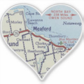 Kaart van Meaford Ontario Vintage Sticker (Voorkant)
