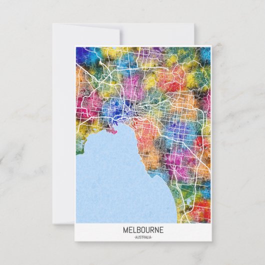 Kaart van Melbourne Australia (Voorkant)