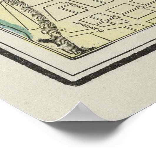  kaart van Memphis Tennessee (1901) Poster (Hoek)