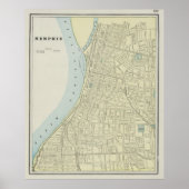  kaart van Memphis Tennessee (1901) Poster (Voorkant)