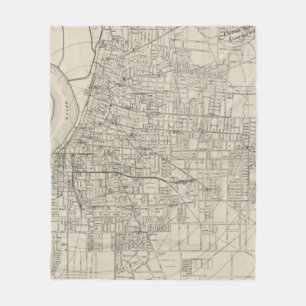 kaart van Memphis Tennessee (1911) Fleece Deken