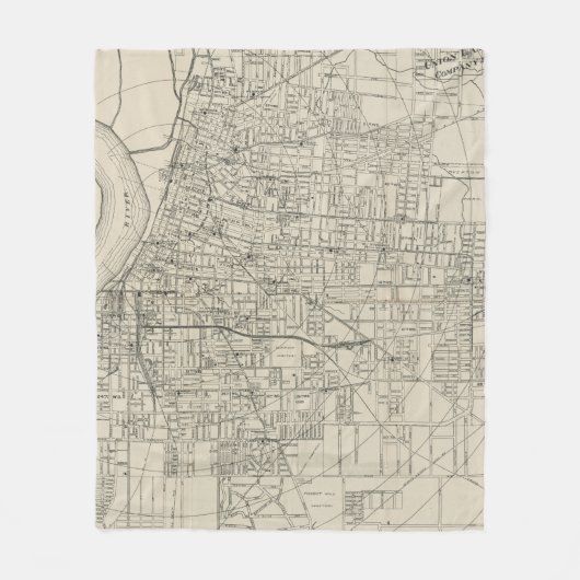  kaart van Memphis Tennessee (1911) Fleece Deken (Voorkant)