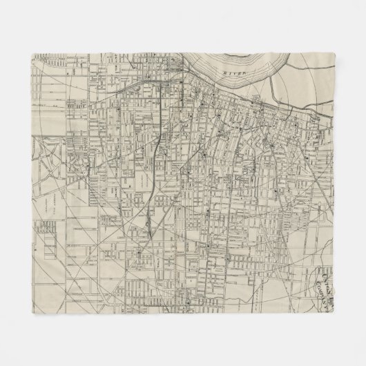  kaart van Memphis Tennessee (1911) Fleece Deken (Voorkant (Horizontaal))