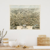 Kaart van Meriden, Connecticut uit 1875 Poster (Keuken)