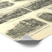 Kaart van Meriden Connecticut vanaf 1918 Poster (Hoek)