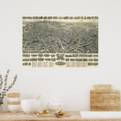 Kaart van Meriden Connecticut vanaf 1918 Poster (Keuken)