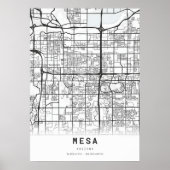 Kaart van Mesa City Poster (Voorkant)