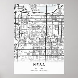 Kaart van Mesa City Poster