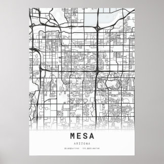 Kaart van Mesa City Poster