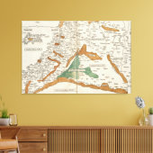  kaart van Mesopotamie (1482) Canvas Afdruk (Insitu (Woonkamer))