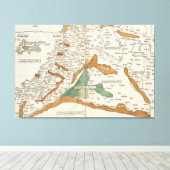  kaart van Mesopotamie (1482) Canvas Afdruk (Insitu (Houten vloer))