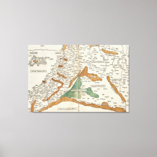  kaart van Mesopotamie (1482) Canvas Afdruk (Voorkant)