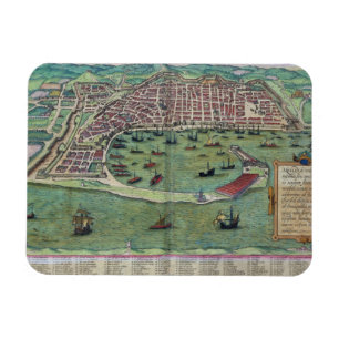 Kaart van Messina, van "Civitates Orbis Terrarum" Magneet