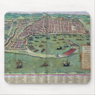 Kaart van Messina, van "Civitates Orbis Terrarum" Muismat