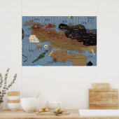 Kaart van metaal (tweede editie) kolossale grootte poster (Keuken)